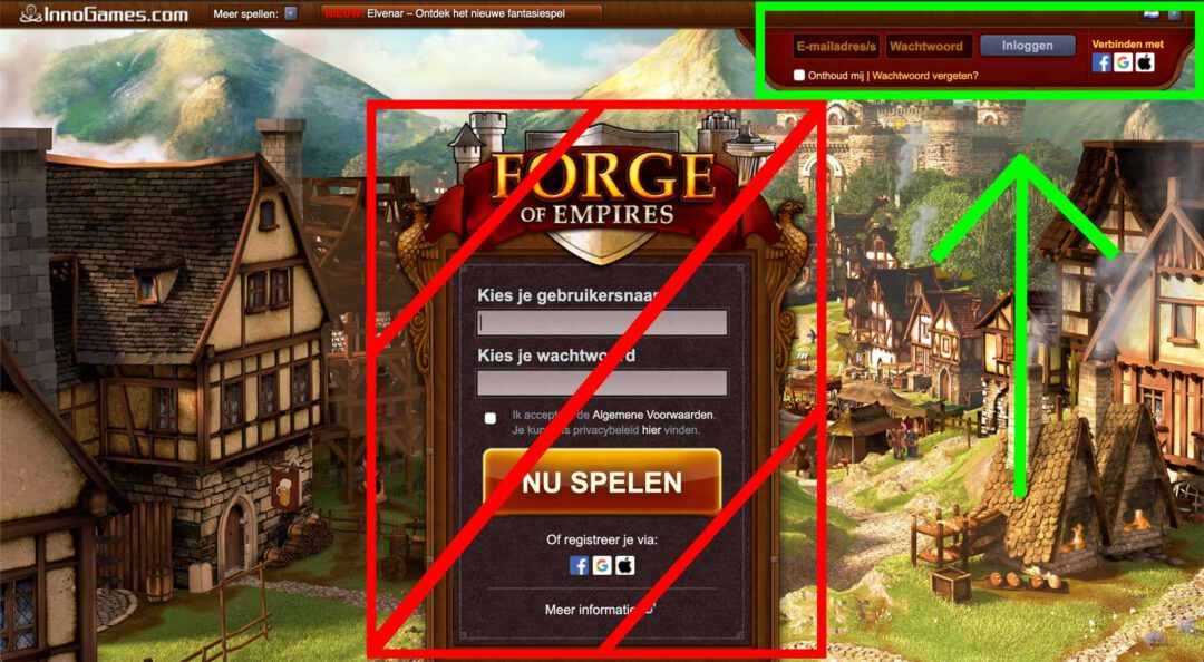 forge of empires login with gmail